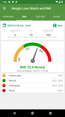 Pedometer, Weight Tracker, BMI android App screenshot 2